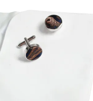 Copper and Black Paisley Cufflinks