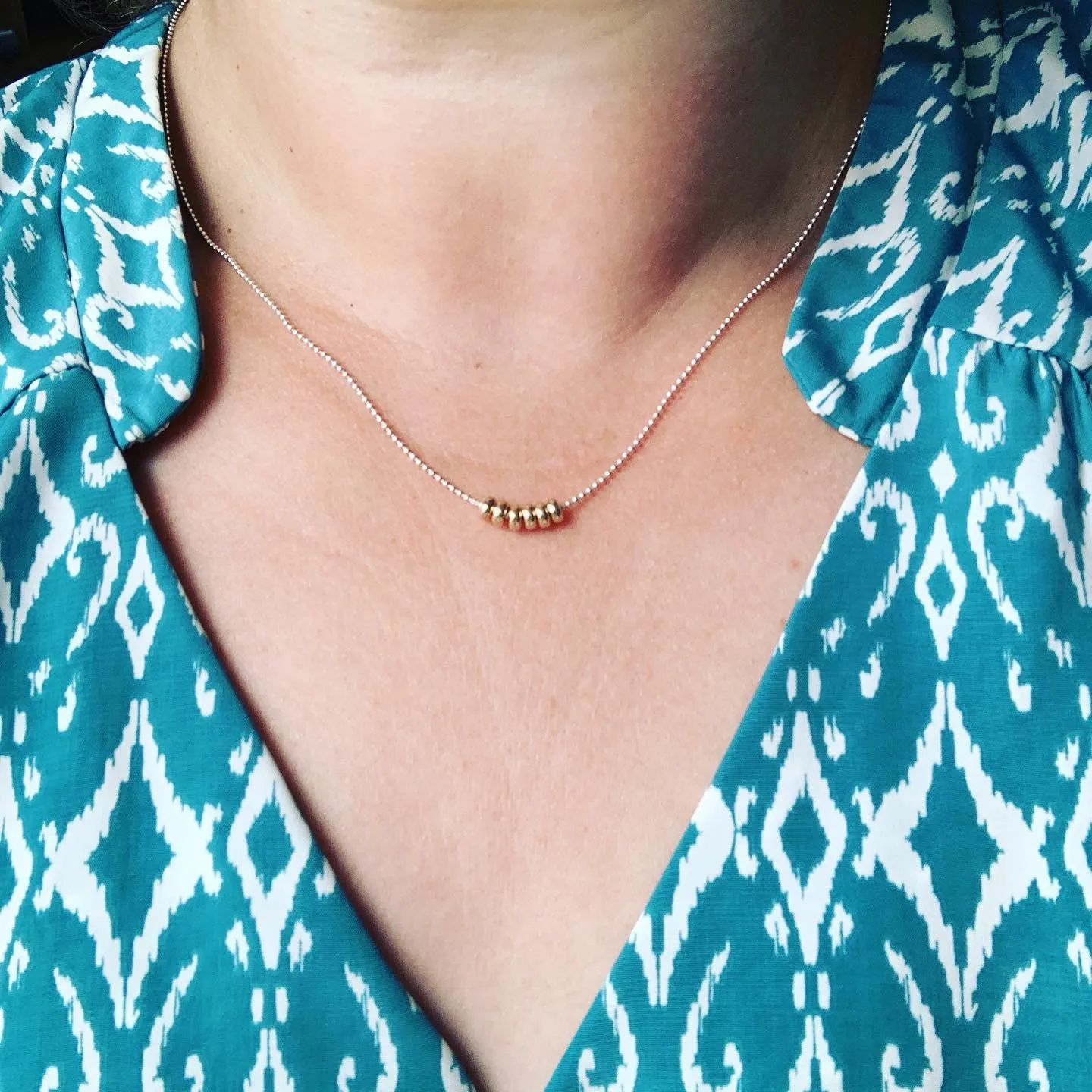 14K Gold and Sterling Silver Necklace