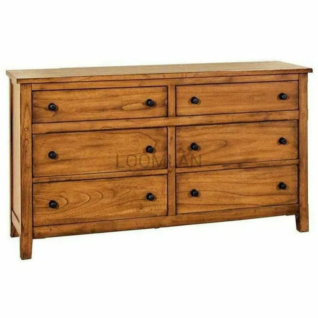 64x35" Rustic Wood Dresser for Small Bedroom