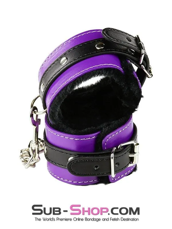 7937M      Purple Seduction Fur Lined Ankle Cuffs