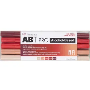 ABT PRO Brush Marker Set of 5 Color Red Tones