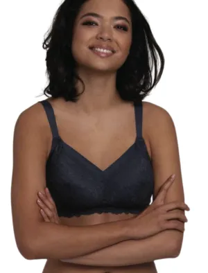 Anita Dalia Mastectomy Bra Wireless Post Operative Bra, Shadow Blue | Blue Mastectomy Bra | Anita Dalia Post Mastectomy Bra