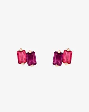 Ann Red Ombre Studs