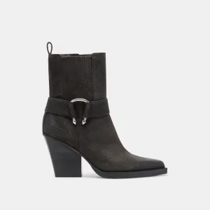 BOUNTY BOOTS ONYX EMBOSSED SUEDE - re:vita