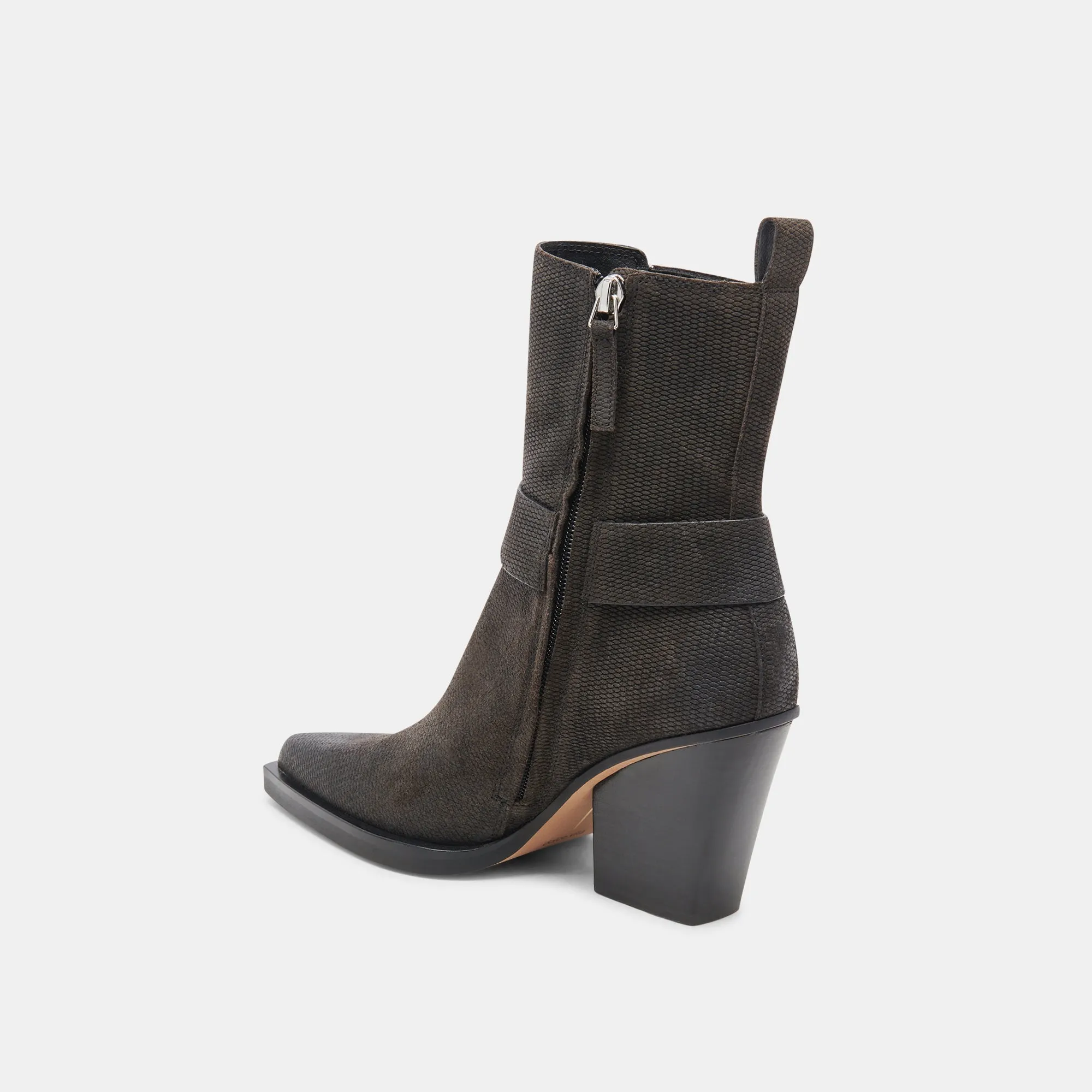 BOUNTY BOOTS ONYX EMBOSSED SUEDE - re:vita