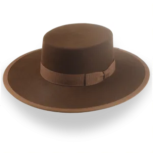 Brown Flat Crown Cowboy Hat in Durable Fur Felt | The Gaucho