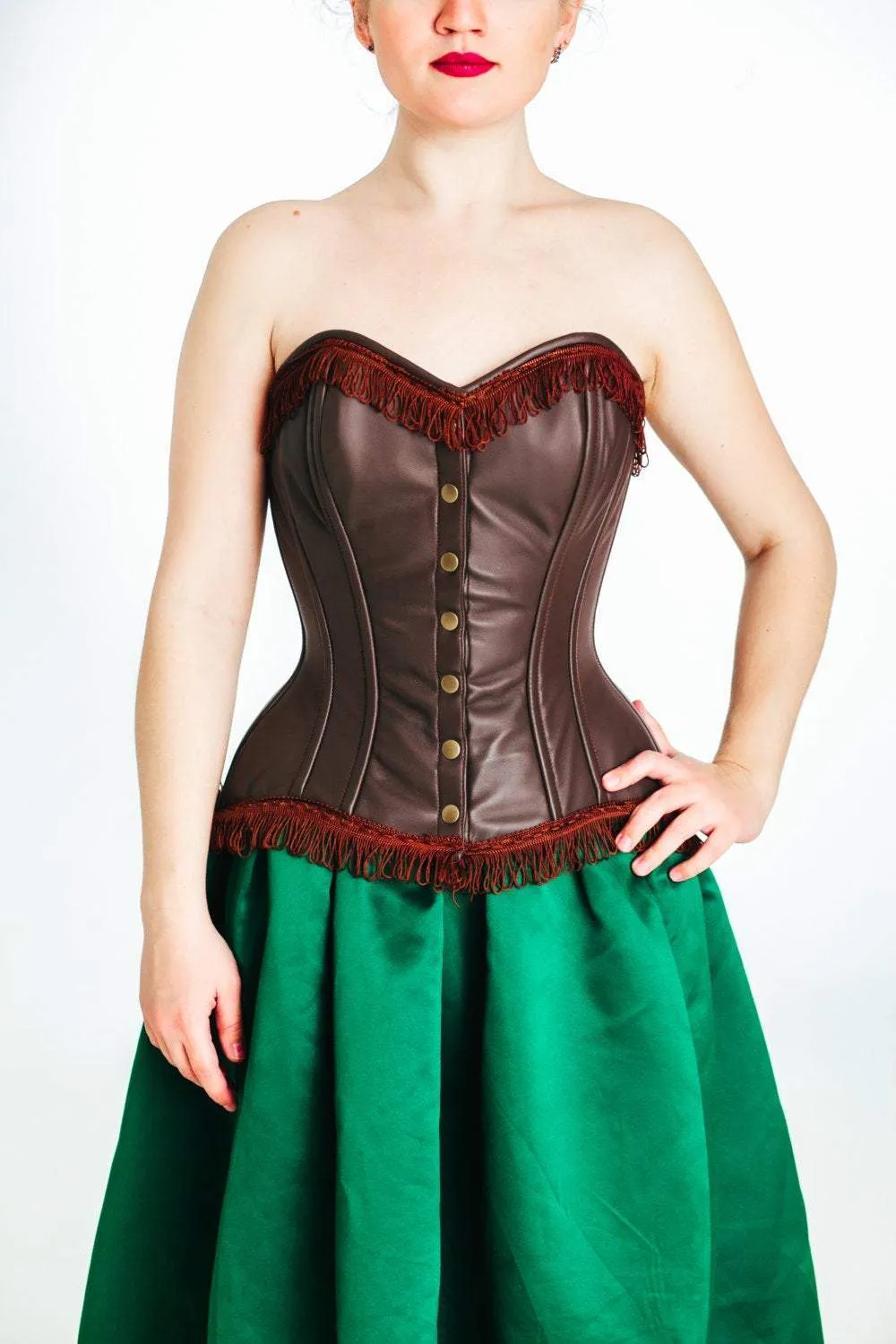 Brown real leather exclusive corset from Corsettery Western Collection