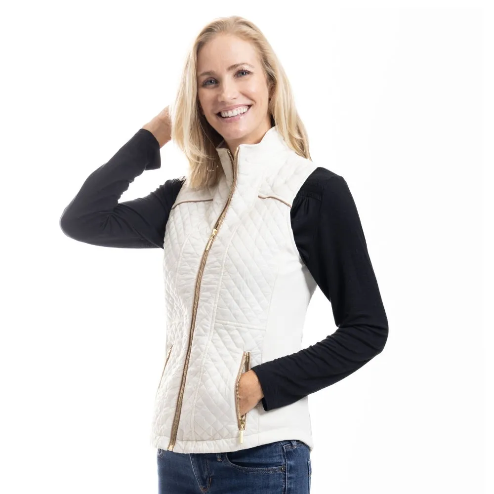 Chic Core Winter White Quilted Vest