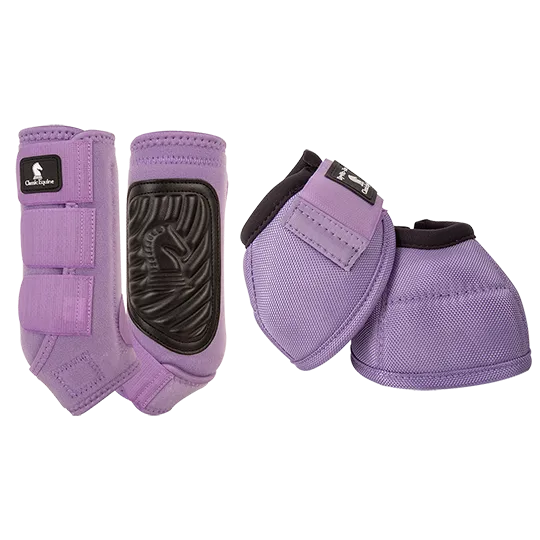 Classic Equine Classic Fit Front and Bell Boot Combo Pack- Lavender