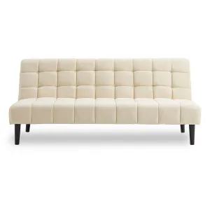 Convertible Faux Suede Sofa Bed, Wooden Frame - Sarantino