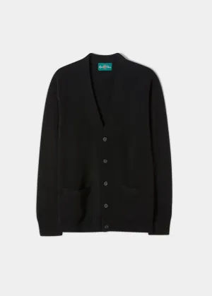 Cornwall Lambswool Cardigan in Black - Classic Fit