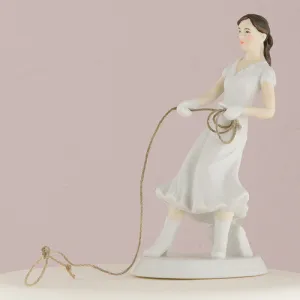 Cowgirl Bride Western Lasso Wedding Cake Topper (Bride)