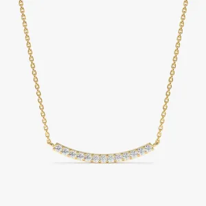 Curved Diamond Bar Necklace, Ava