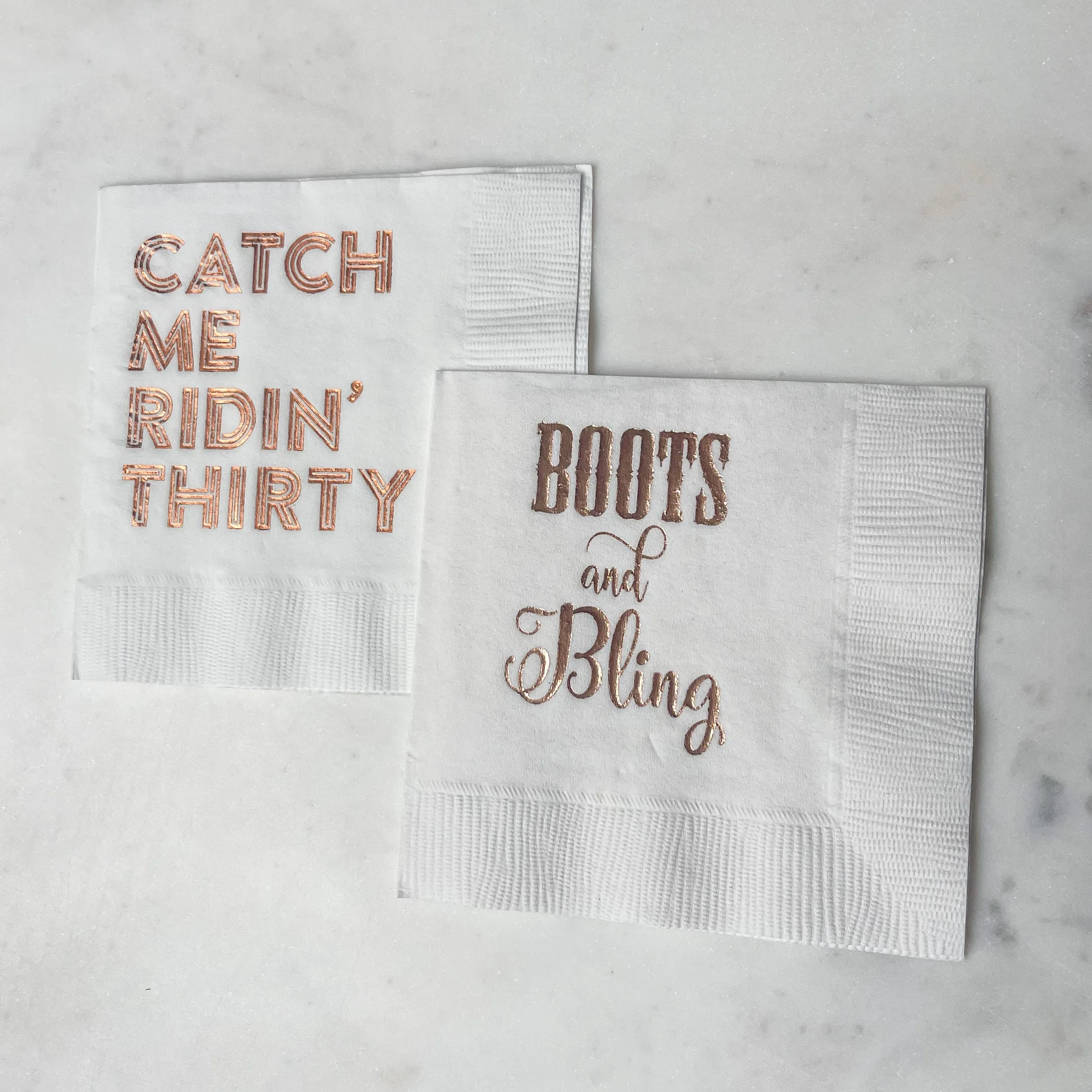 Custom "Boots and Bling" Birthday Party Napkins