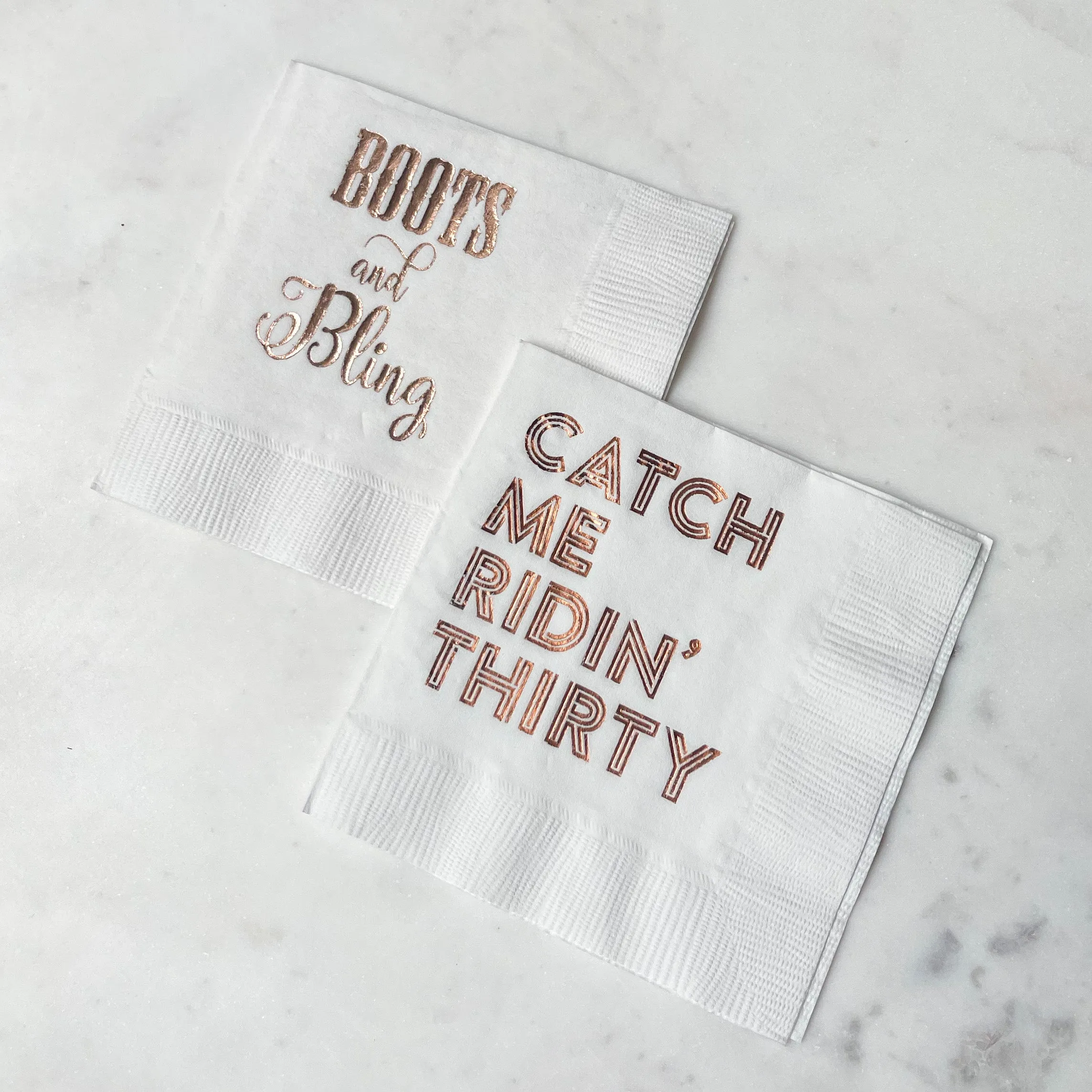 Custom "Boots and Bling" Birthday Party Napkins