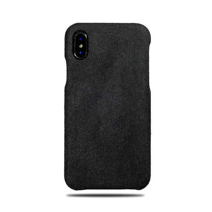 Dark Gray Micro Suede iPhone Xs / iPhone X Monogram Case