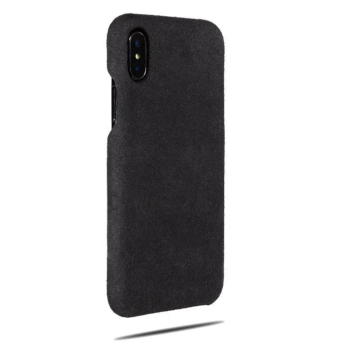 Dark Gray Micro Suede iPhone Xs / iPhone X Monogram Case