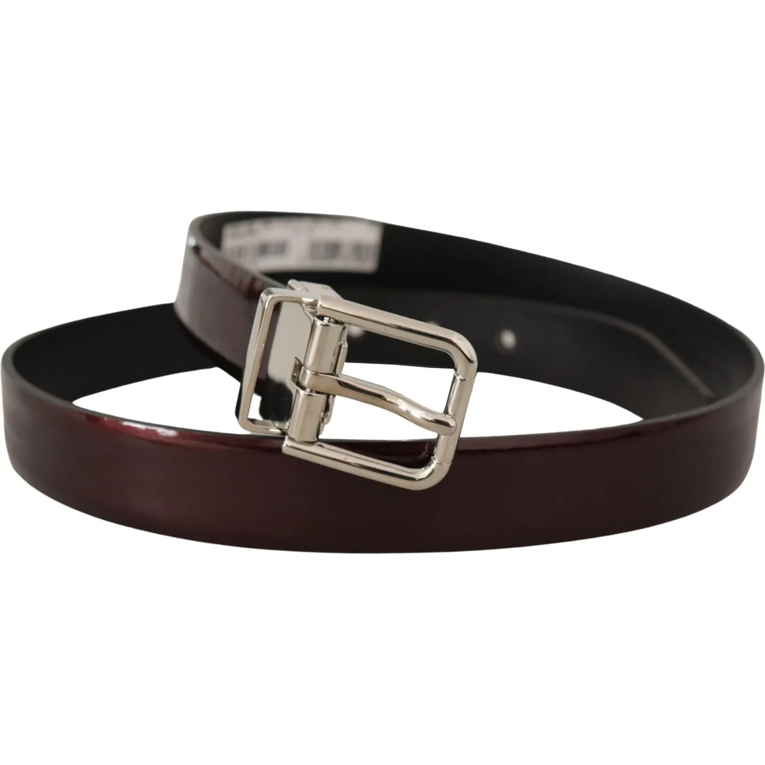 Dolce & Gabbana Elegant Dark Brown Patent Leather Belt