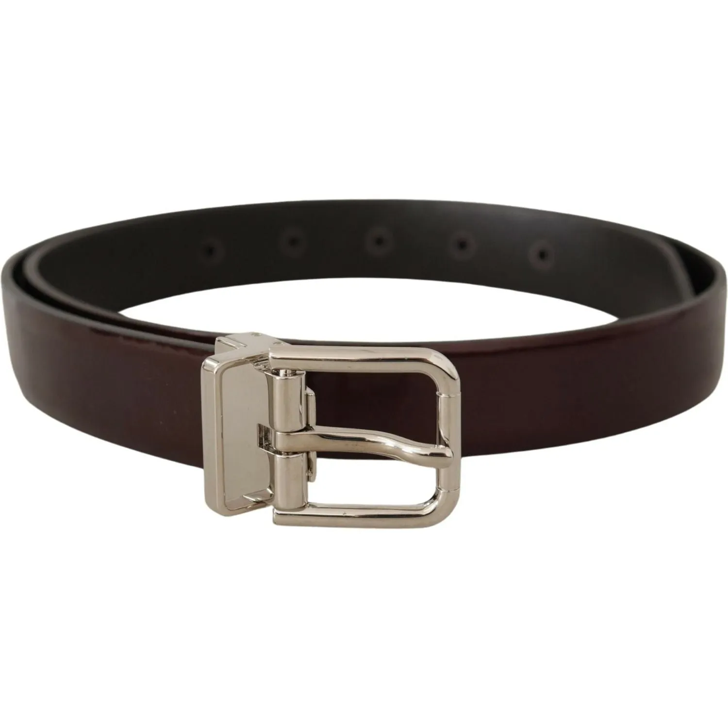 Dolce & Gabbana Elegant Dark Brown Patent Leather Belt