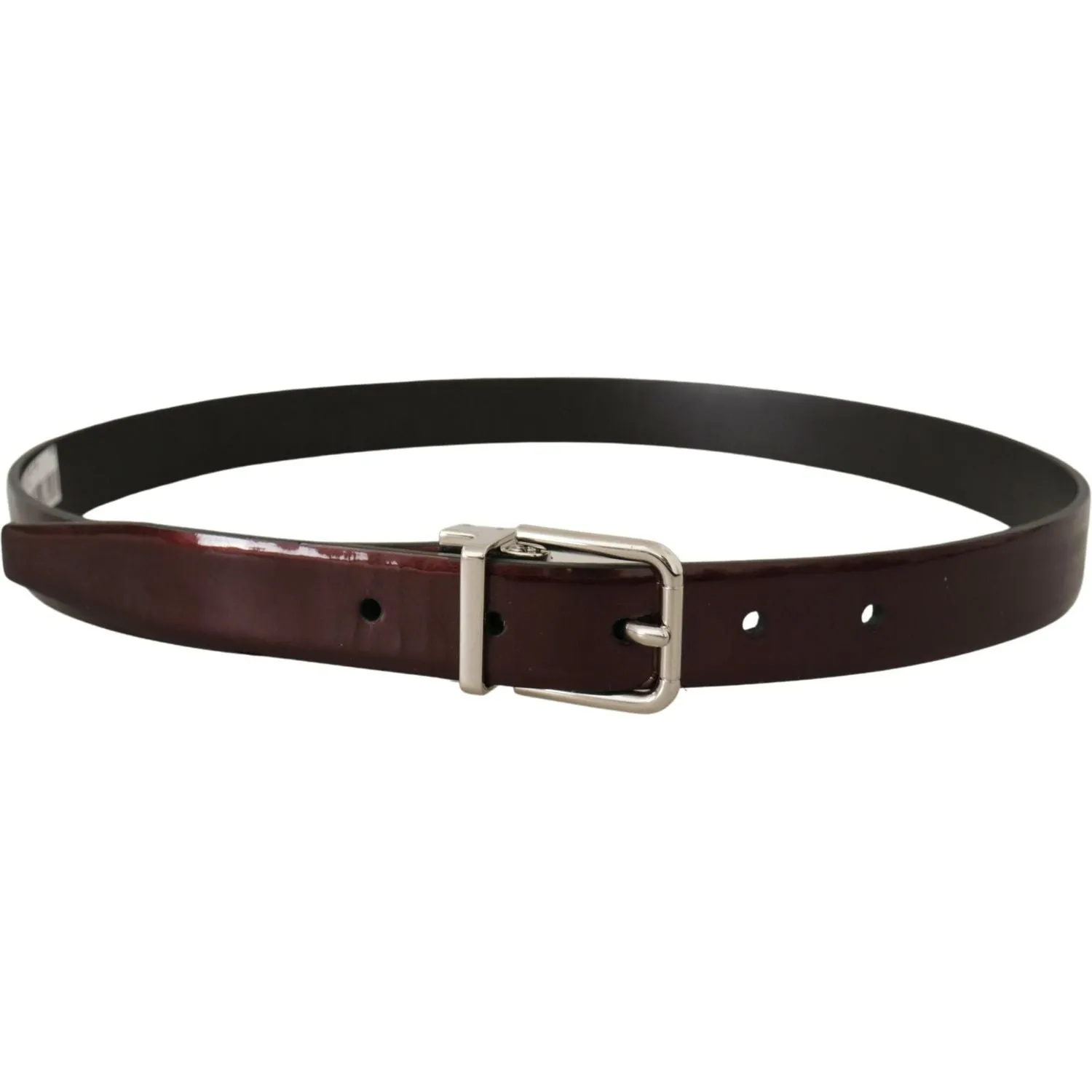 Dolce & Gabbana Elegant Dark Brown Patent Leather Belt