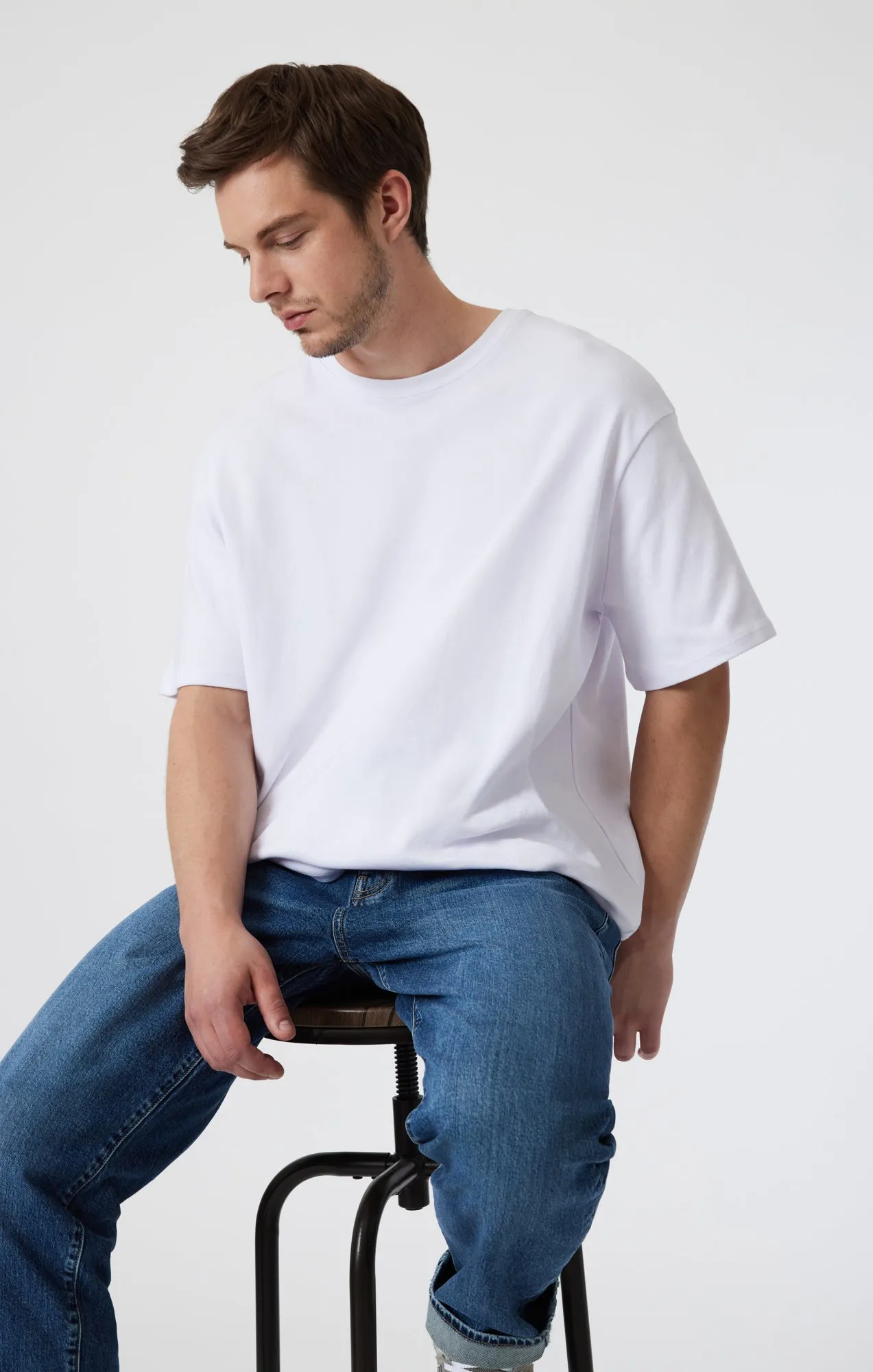 DROP SHOULDER T-SHIRT IN WHITE