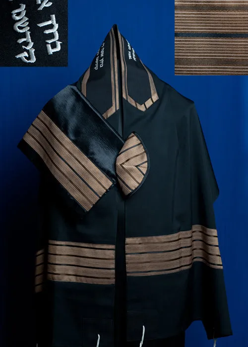 Elegant black and gold stripe Tallit