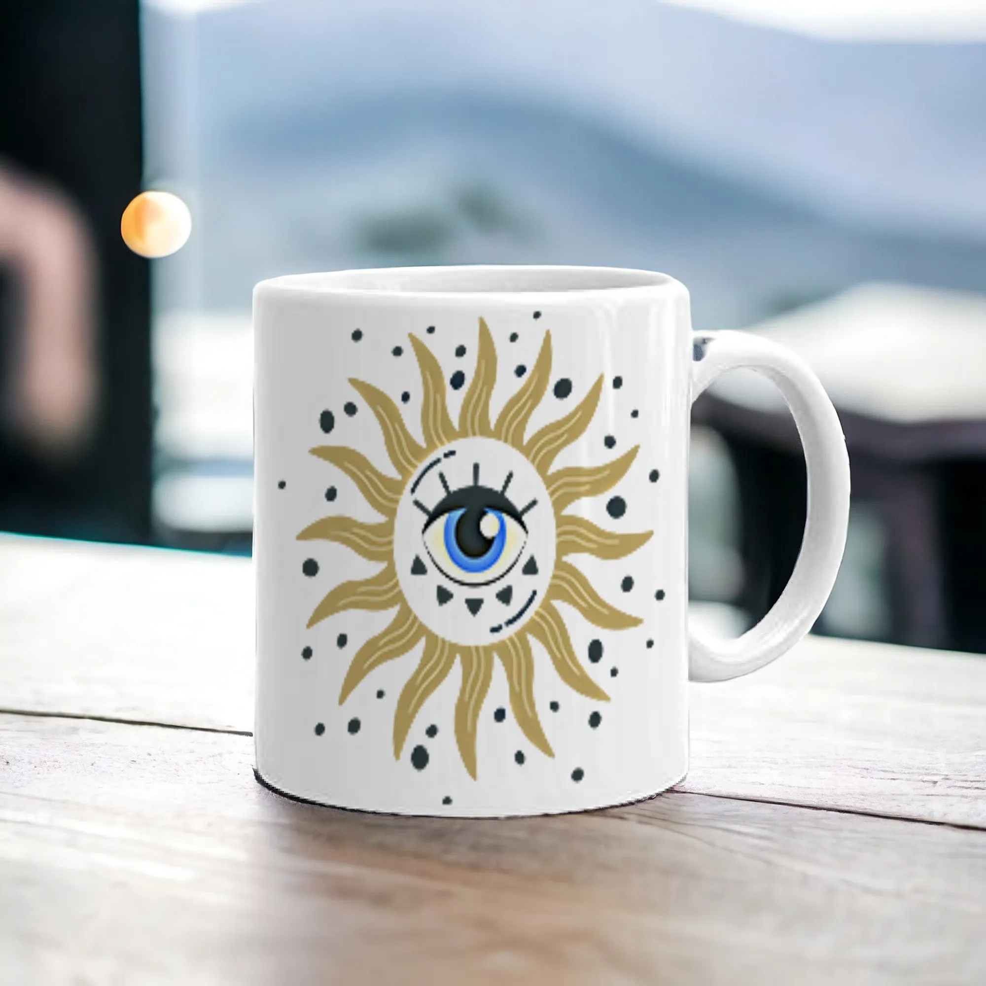 Evil Eyes Protection Printed White Coffee Mug | Evil Eyes Customized Printed Mug