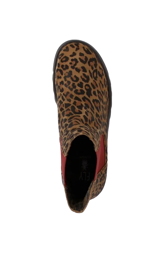 Fly London Salv Leather Boots in Cheetah