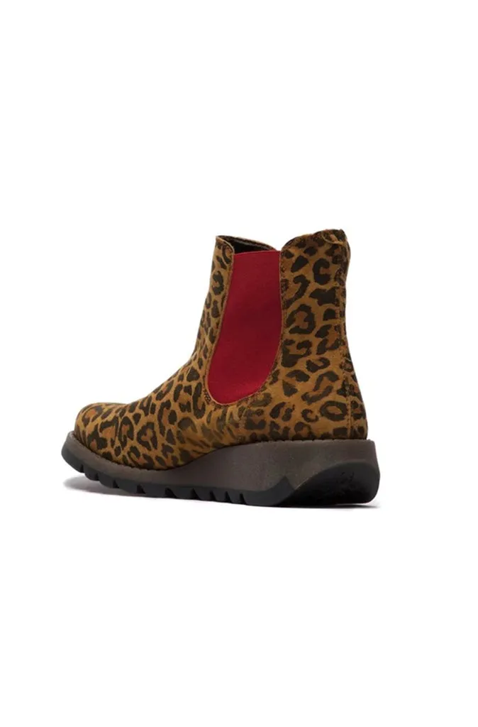 Fly London Salv Leather Boots in Cheetah