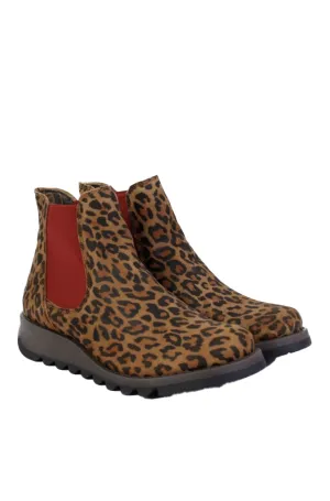 Fly London Salv Leather Boots in Cheetah