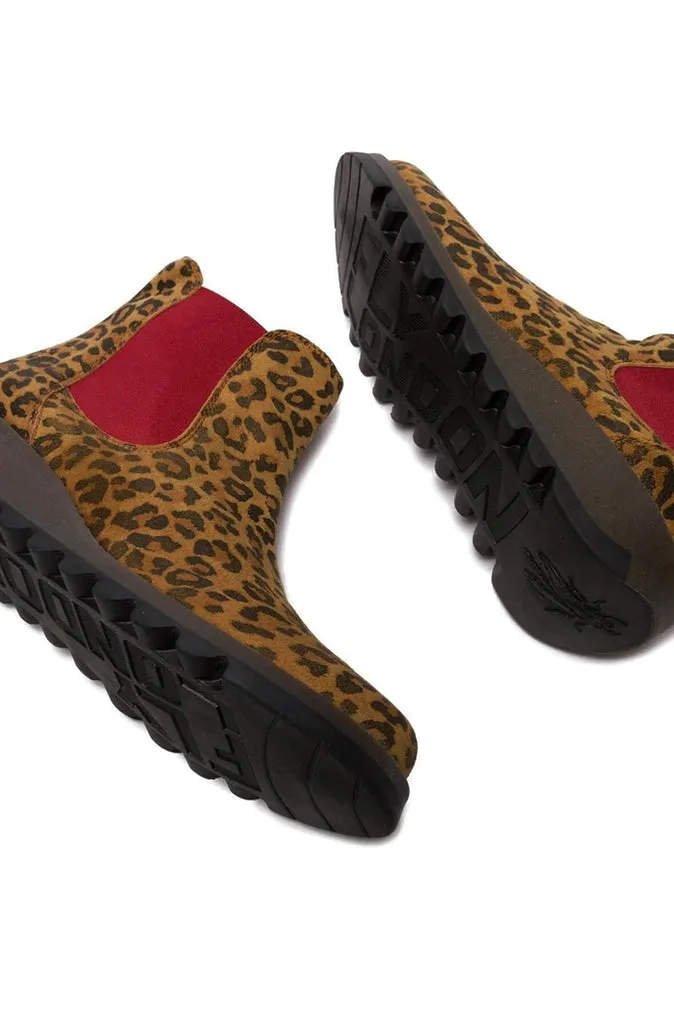 Fly London Salv Leather Boots in Cheetah