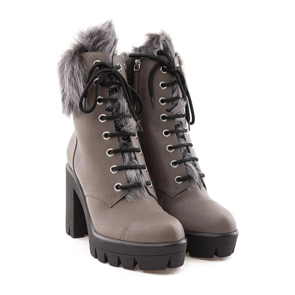 Giuseppe Zanotti Gray Eco Leather Boot