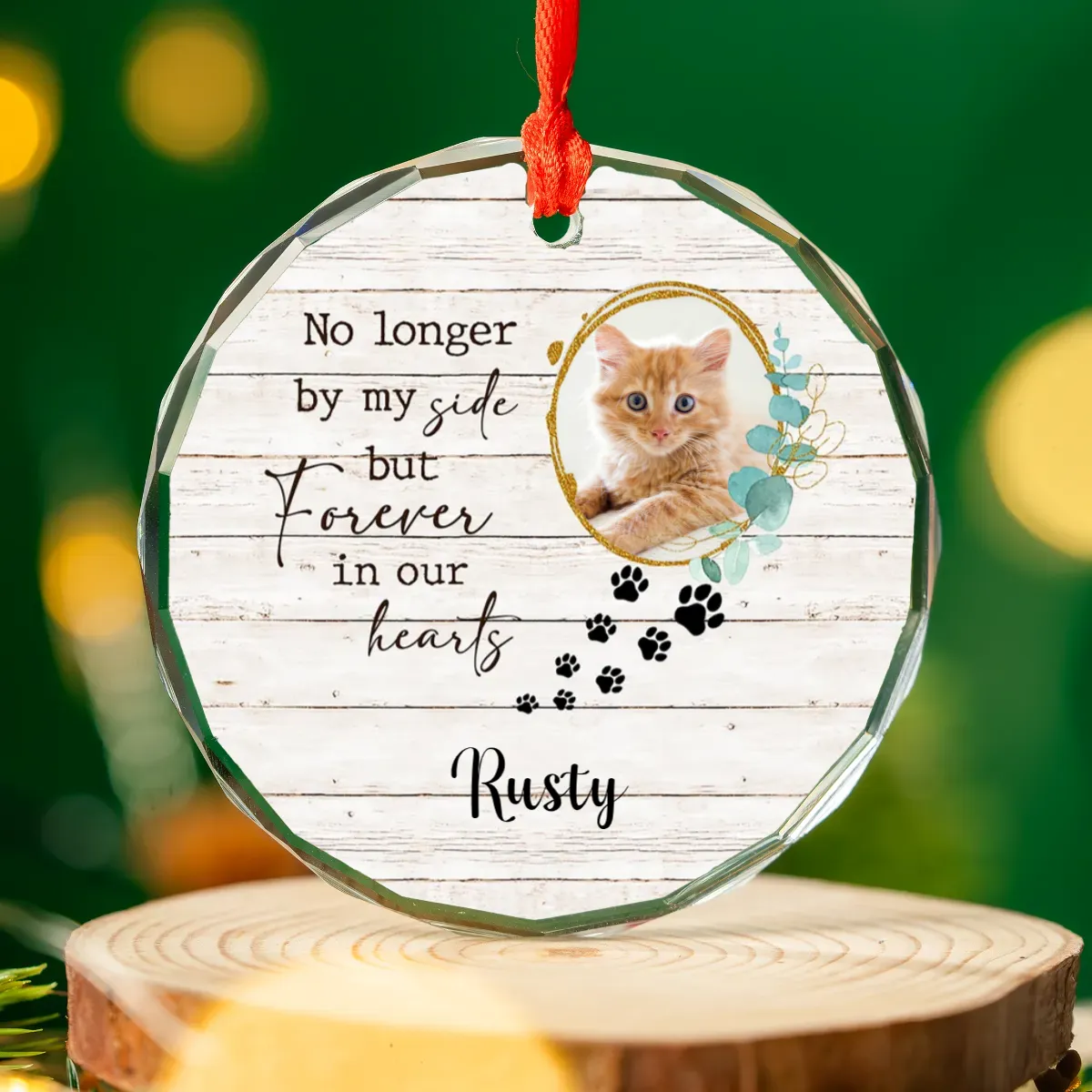 Glass Ornament Pet Memory Ornament