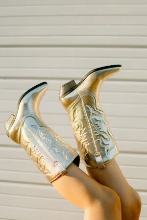 Gold Metallic Cowgirl Boots