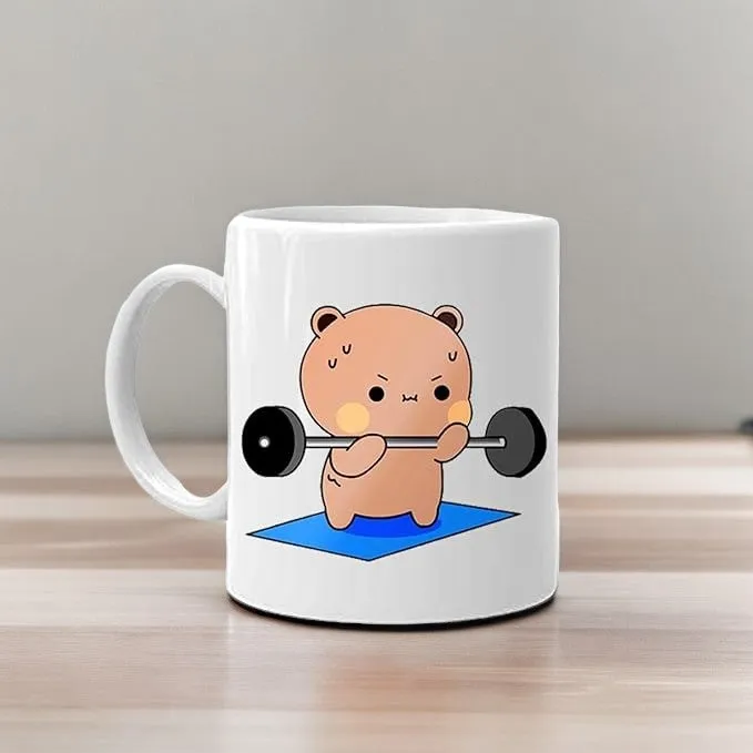 Gym Motivation Bubu Dudu Printed Mug to Gift for Girlfriend/Boyfriend/Anniversary  (Set of 1)