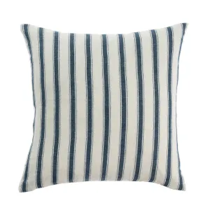 Harbor Blue and White Stripe Linen Pillow