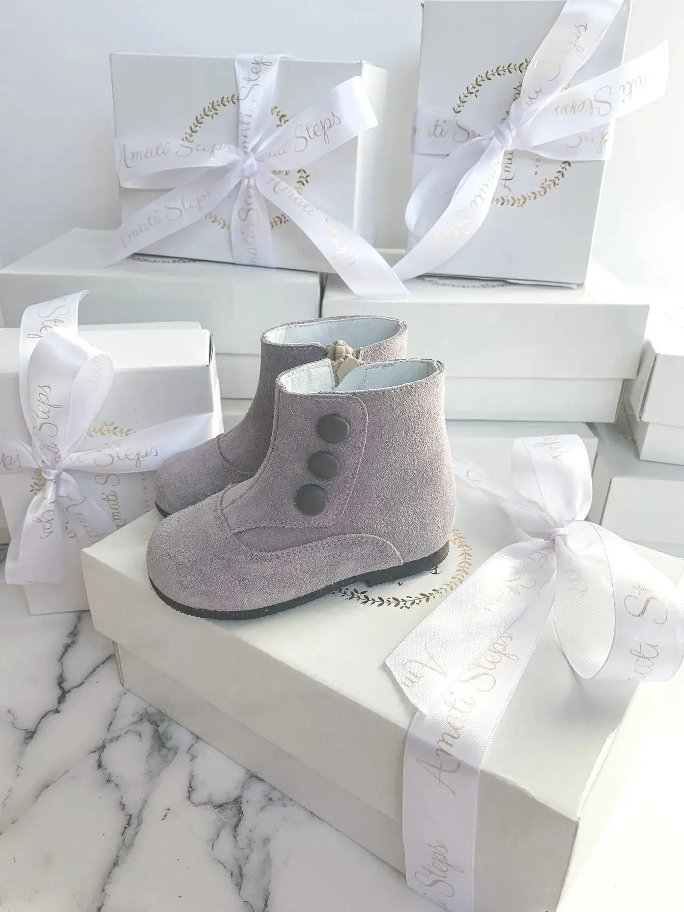 Isla- Grey Suede Boots