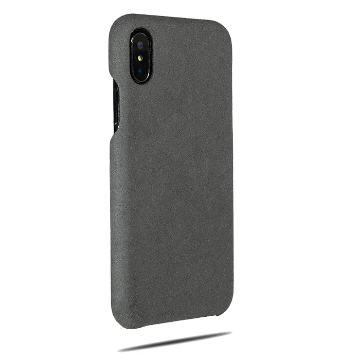 Light Gray Micro Suede iPhone Xs / iPhone X Monogram Case