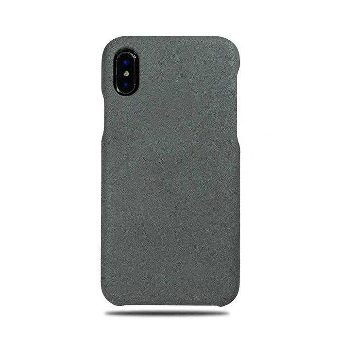 Light Gray Micro Suede iPhone Xs / iPhone X Monogram Case