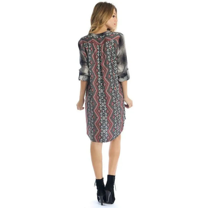 Lisa Ikat Plaid Dress