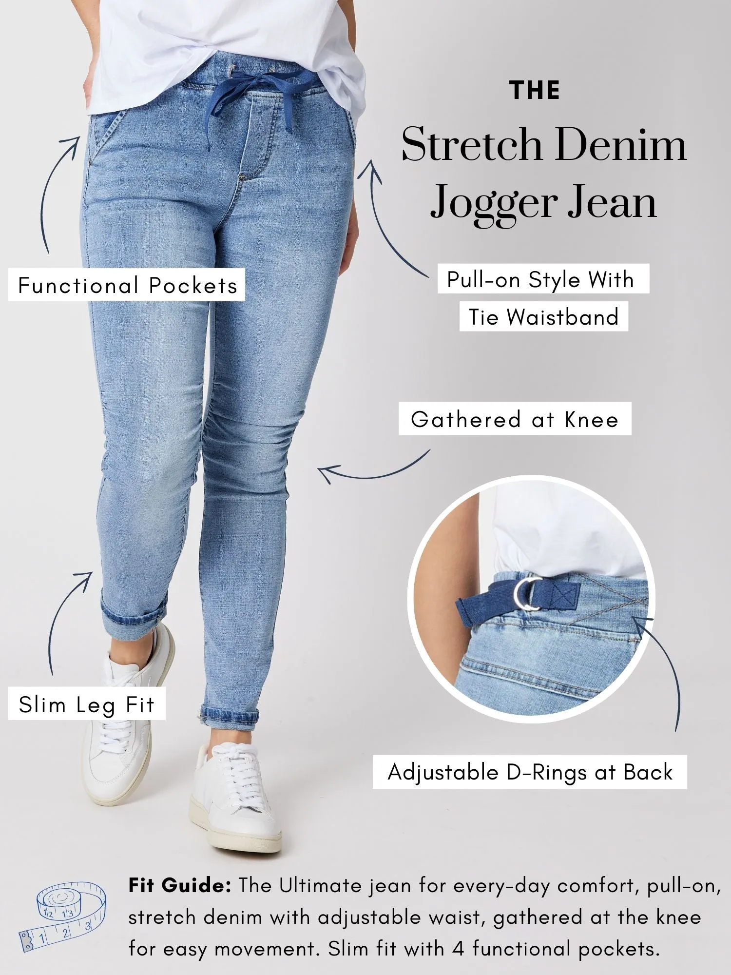 London Stretch Jogger Jean - Denim