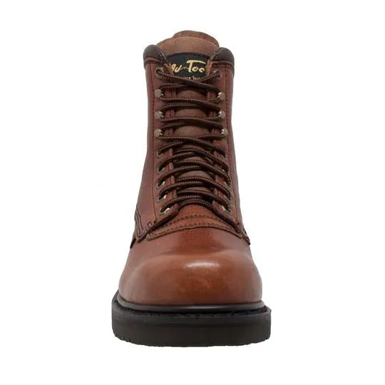 Men's 8" Brown Work Leather Boots