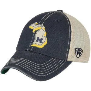 Michigan Wolverines TOW Gray United Mesh Adjustable Snapback Slouch Hat Cap