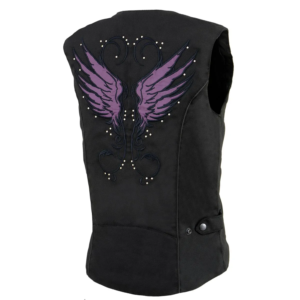 Milwaukee Leather SH1955 Ladies Black and Purple Textile Vest with