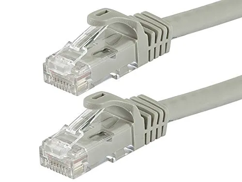 Monoprice Flexboot Cat5e Ethernet Patch Cable - Network Internet Cord - RJ45, Stranded, 350Mhz, UTP, Pure Bare Copper Wire, 24AWG, 0.5ft, Gray