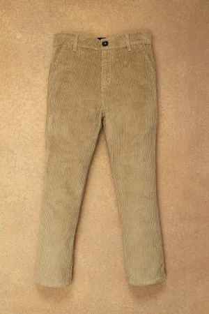 One Friday Kids Boys Beige 100% Cotton Corduroy Trouser