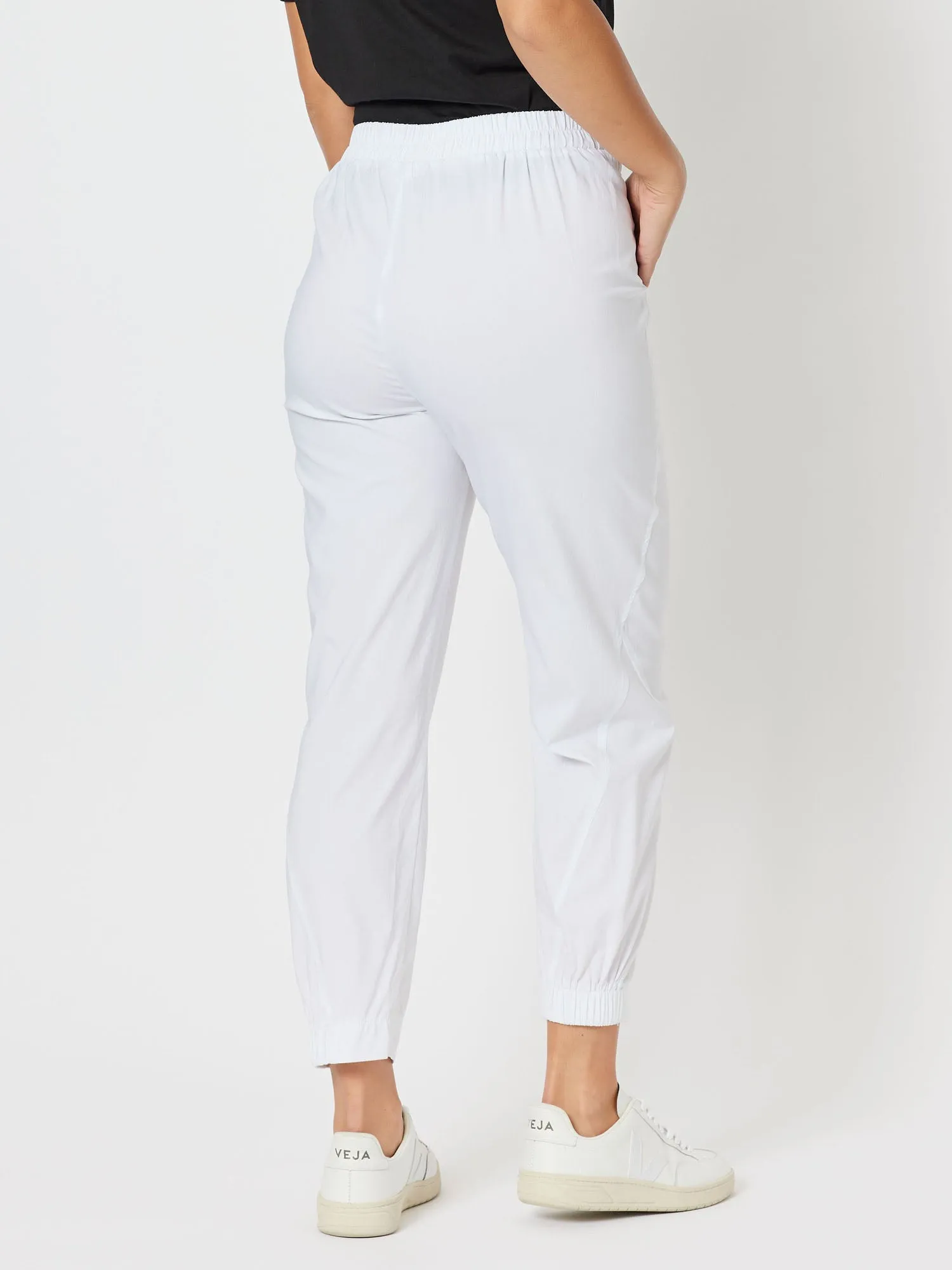 Parachute Stitch Pull On Pant - White