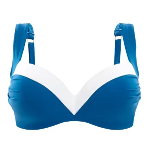 Portofino Petrol Blue Balconette Bikini Top - Panache Swim