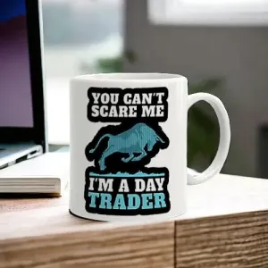 Printed White Ceramic Coffee Mug for Trader Friend