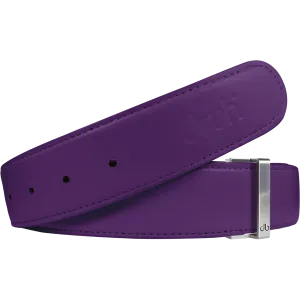 Purple Plain Textured Leather Belt